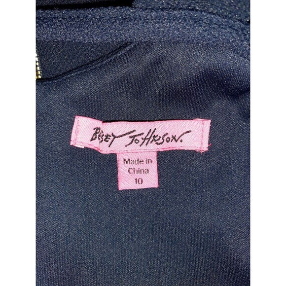 BETSEY JOHNSON Size 10 A-Line Dress Navy Blue Sleeveless Pockets - Picture 5 of 5